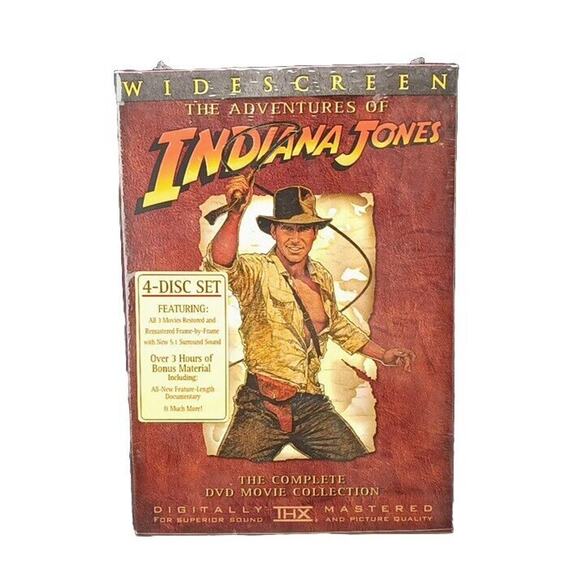 NEW SEALED VTG 2003 Indiana Jones The Adventure Collection DVD 4 Disc Set WideSc